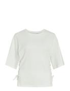 Viepima S/S Top Tops T-shirts & Tops Short-sleeved Cream Vila