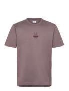 Cotton T-Shirt Tops T-shirts Short-sleeved Purple C.P. Company